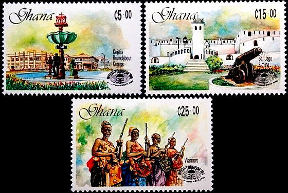 Гана 1986 год . Туризм . Серия без одной . Каталог 1,60 €.